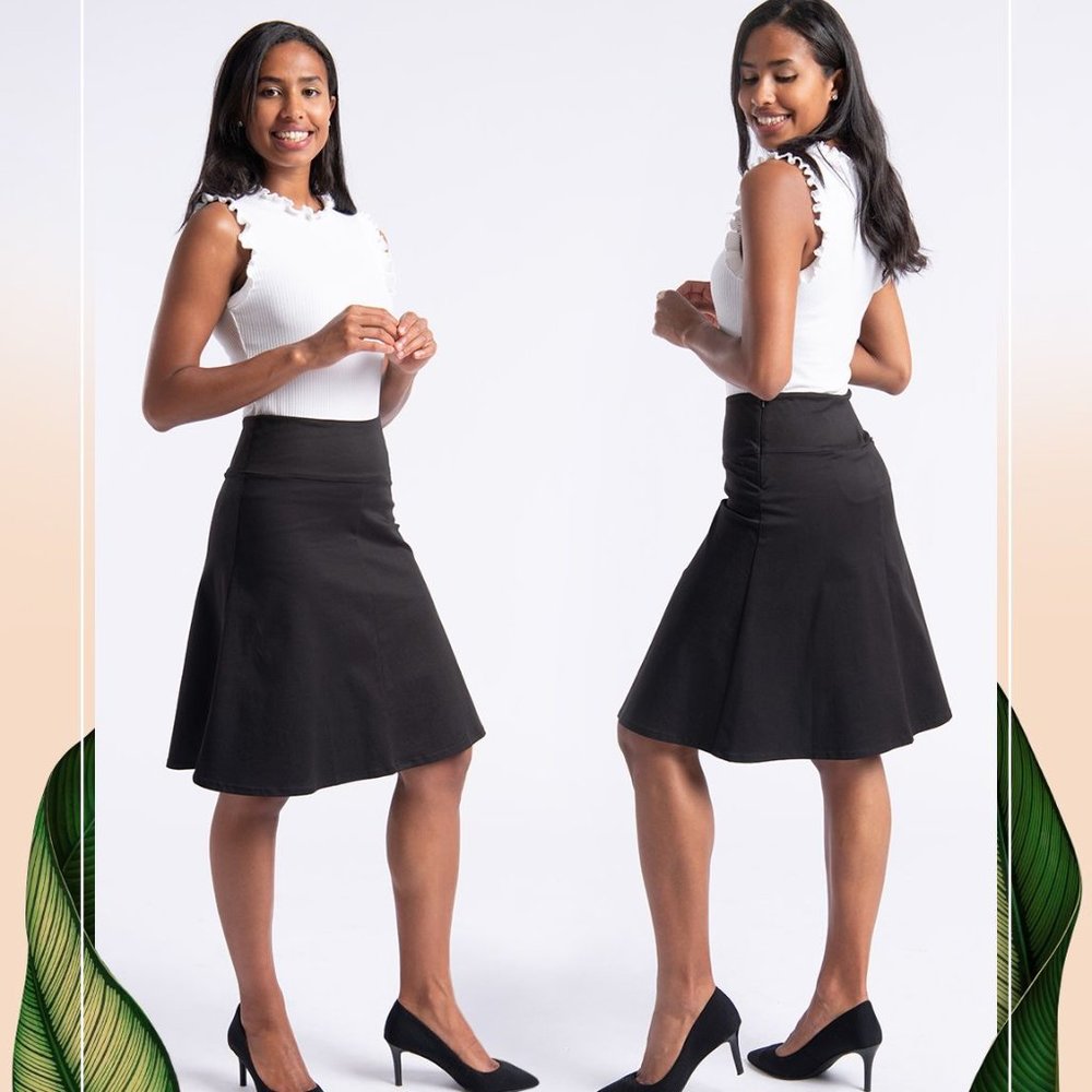 Betabrand Work it Skort Skirt Office Professional Black Shorts